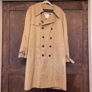 London Fog Maincoats Tan Trench Coat Mens Size 46 Regular NWOT